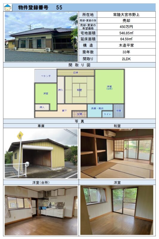 detached 茨城県常陸大宮市野上